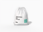 Drawstring tote bag mockup