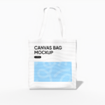 Blank canvas tote bag mockup