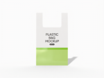 Plastic hanging tote bag mockup