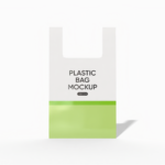 Plastic hanging tote bag mockup