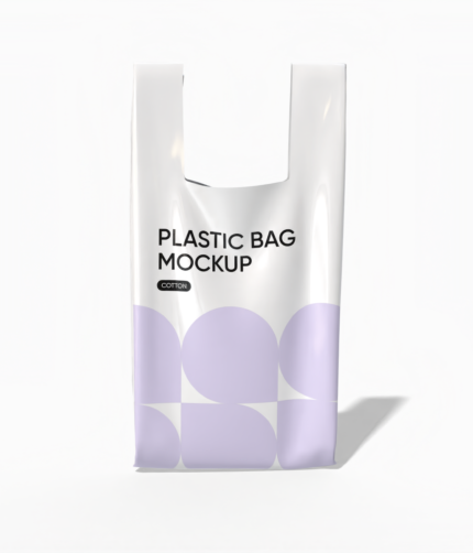 Plastic tote bag mockup