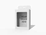Barbie box with hang tab mockup