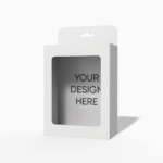 Barbie box with hang tab mockup