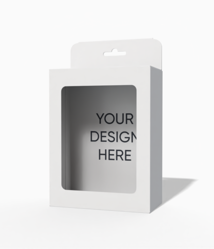 Barbie box with hang tab mockup