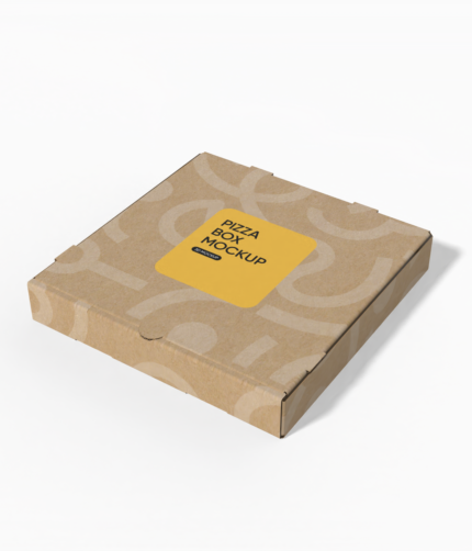 Square pizza box mockup