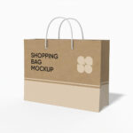 Paper shopping tote bag mockup