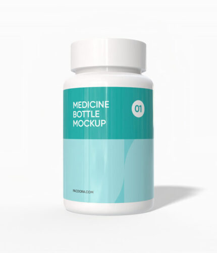 Plastic supplement bottle mockup