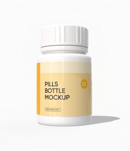 Plastic supplement bottle mockup