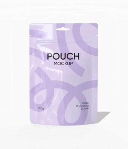 Stand up hanging zip lock pouch mockup