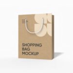 Paper shopping gift bag mockup