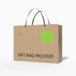 Paper gift tote bag mockup