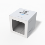 Square cake box mockup