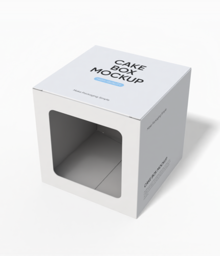 Square cake box mockup