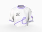 Round neck crop top t-shirt mockup