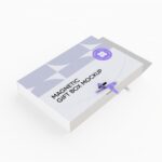 Wedding glossy gift box mockup