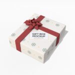 Christmas gift box mockup