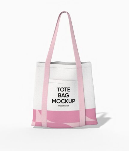 Tote bag with front pocket mockup