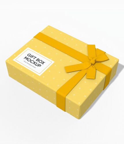 Christmas gift box mockup