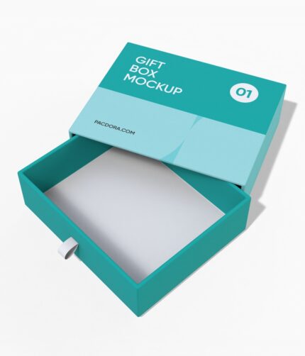 Custom rigid sliding drawer gift box mockup