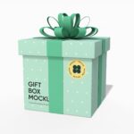 Christmas gift box mockup