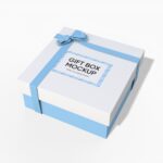 Gift box with lid mockup