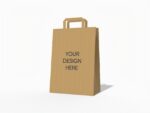 Foldable shopping paper bag mockup