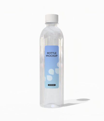 Plastic liquid bottle mockup