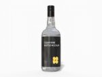 Clear wine bottle mockup