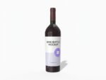 Glass wine bottle mockup