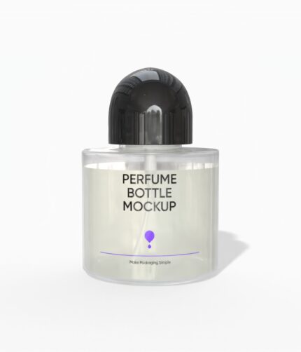 Glass perfume bottle mockup