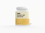Square glass jam jar mockup