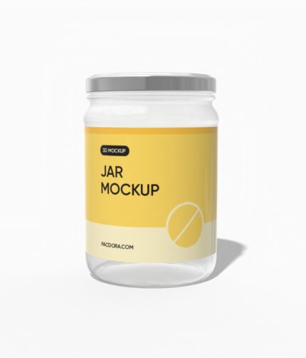 Round glass jar mockup