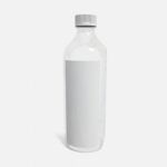 Bottles plastic product label mockup