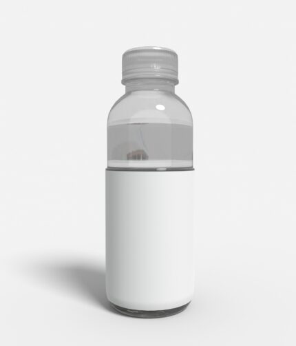 Bottles plastic product label mockup