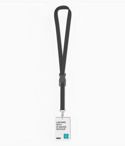 Lanyard with ID badge mockup