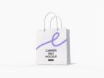 Small paper shopping bag mockup