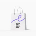 Small paper shopping bag mockup