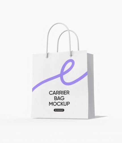 Small paper shopping bag mockup