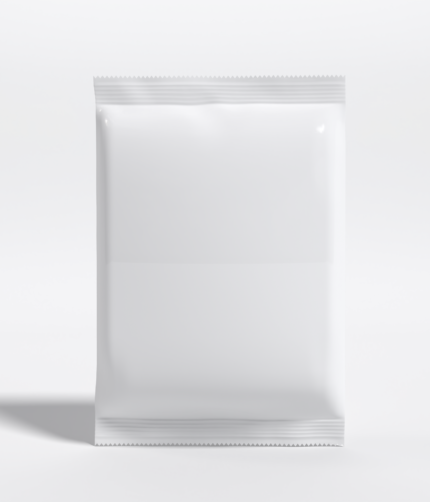Wet tissue sachet mylar bag mockup