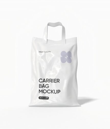 Plastic shopping bag mockup