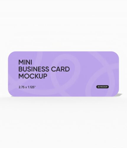 Rounded mini business card mockup