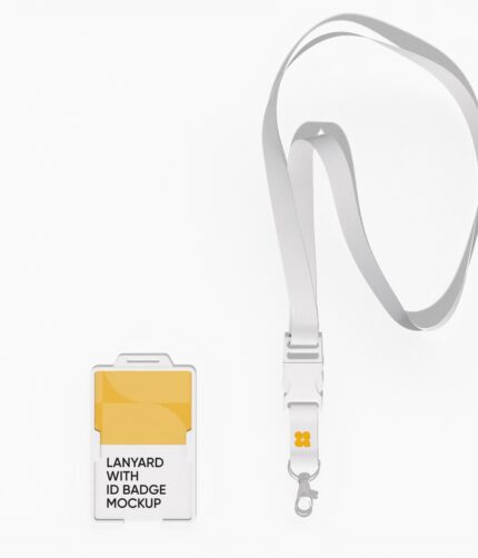 Lanyard and ID card mockup