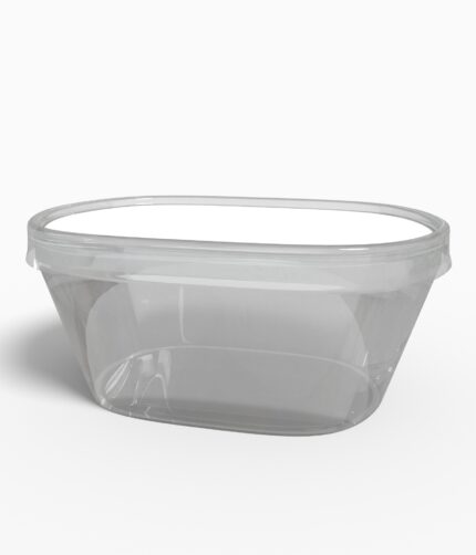 Plastic box with lid product label mockup 602170
