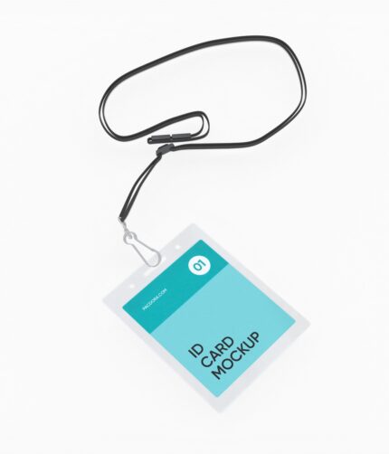 Employee ID card lanyard mockup
