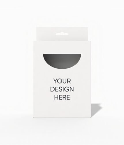 Snap lock bottom window hang tab boxes mockup