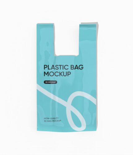 Plastic shopping bag mockup