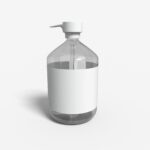 Cosmetic plastic bottle pump product label mockup 500670