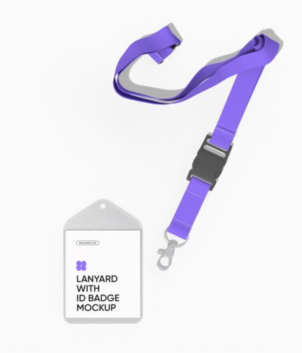 Lanyard with ID badge mockup