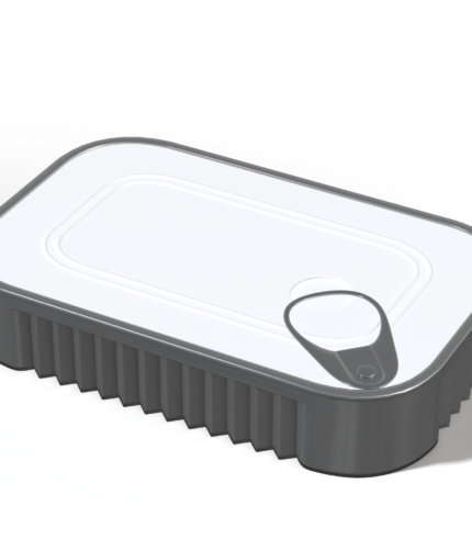 Rectangular giant tin can food packaging seal ring-pull with lid mockup 510860