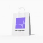 Small paper shopping bag mockup